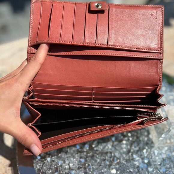 GUCCI LEATHER & DIAMANTE CANVAS WALLET - Picture 11 of 11